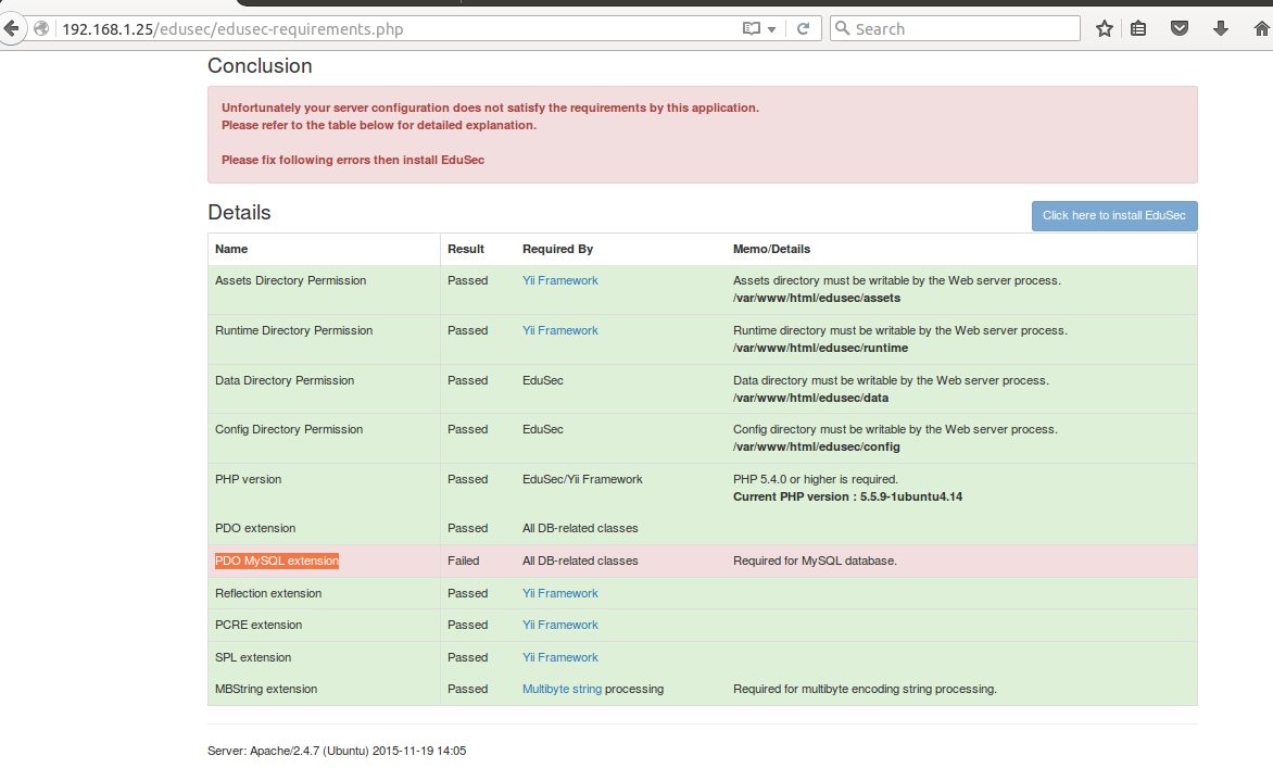 Linux Mint 17 上安装 Edusec 高校管理系统 Linux Mint 17 上安装 Edusec 高校管理系统