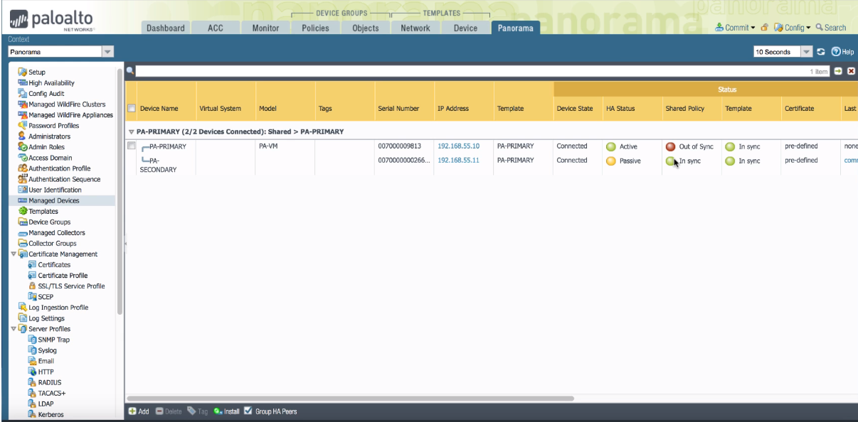 迁移 PaloAlto HA 高可用防火墙到 Panorama 迁移 PaloAlto HA 高可用防火墙到 Panorama