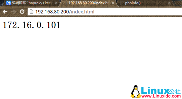 HAProxy+Keepalived 实现高可用负载均衡 HAProxy+Keepalived 实现高可用负载均衡