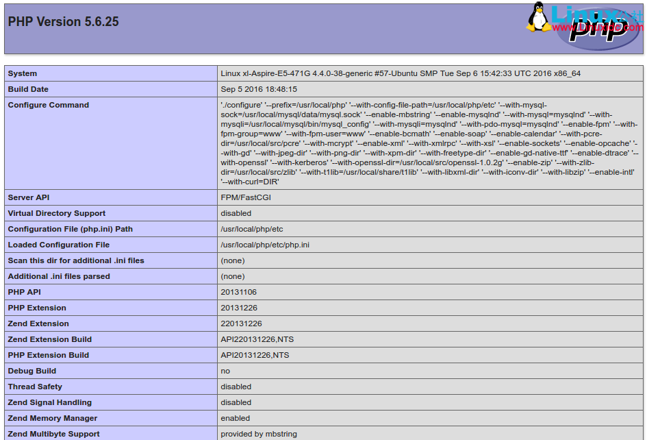 Ubuntu 16.04 下源码配置 LNMP 环境