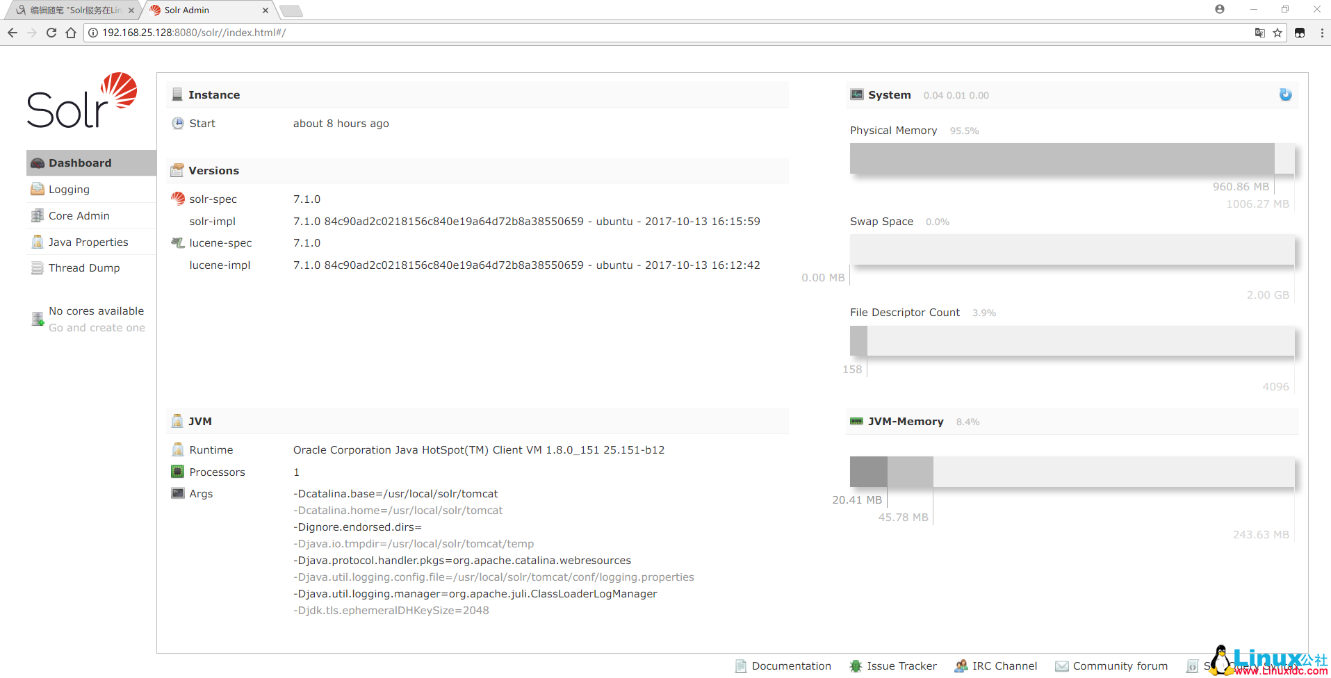 CentOS 6.7 下单机部署 Solr 7.1.0 CentOS 6.7 下单机部署 Solr 7.1.0