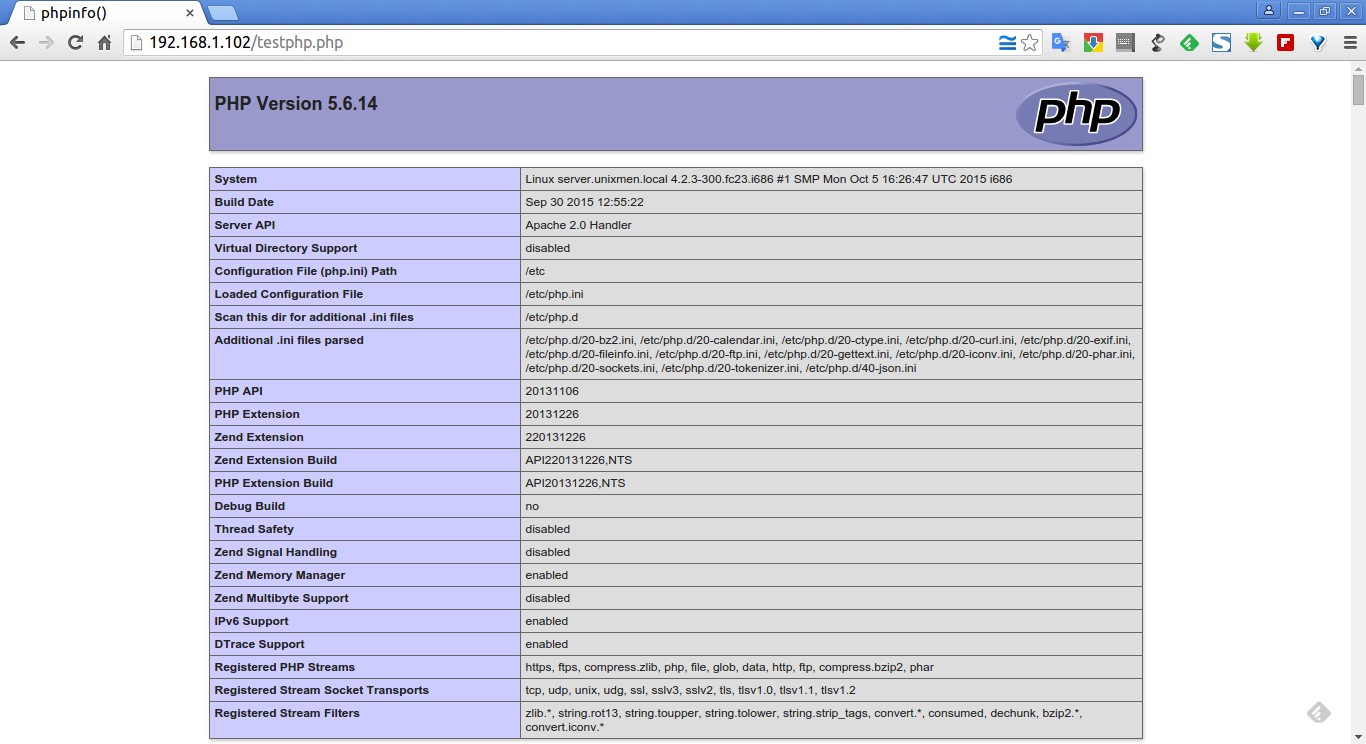 Fedora 23 如何安装 LAMP 服务器 Fedora 23 如何安装 LAMP 服务器