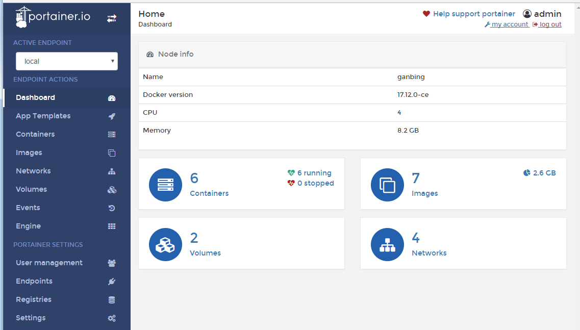 Docker 轻量级图形页面管理 Portainer 安装配置