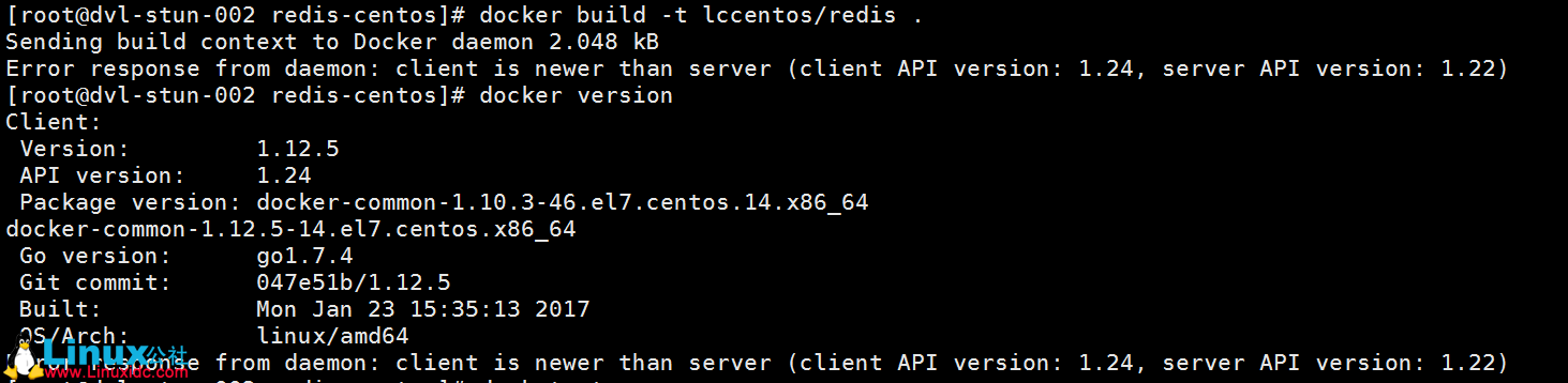 Docker 出现客户端与服务端有差的错误 Docker 出现客户端与服务端有差的错误