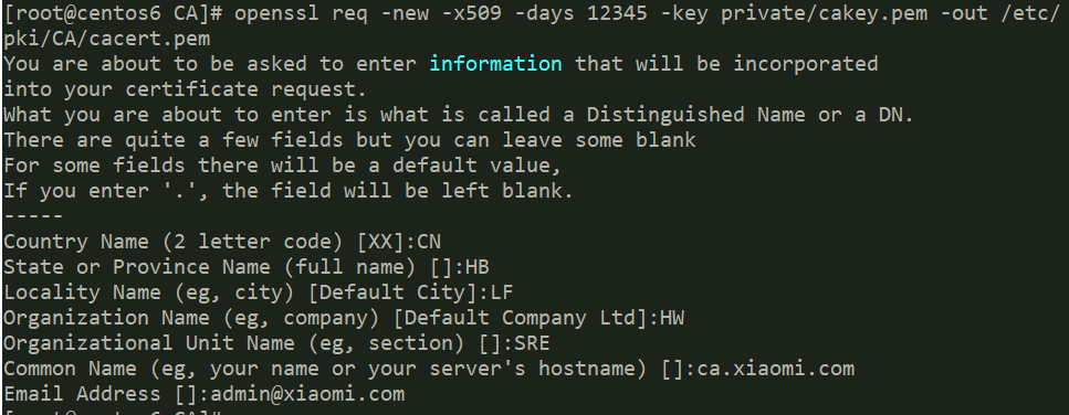 创建私有 CA 并签发证书 创建私有 CA 并签发证书