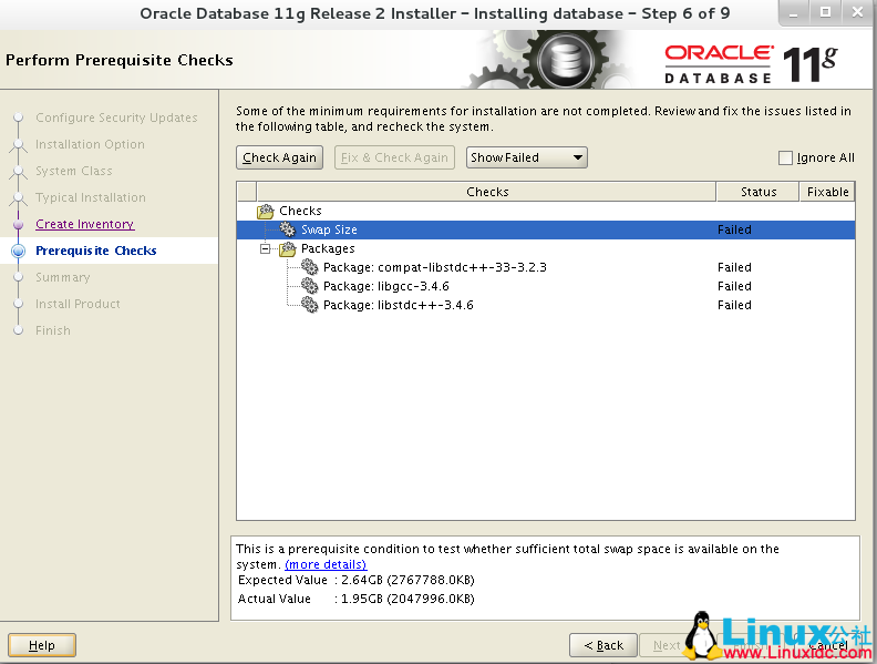 CentOS7 安装 Oracle 11g R2 完整手册及问题解决方法