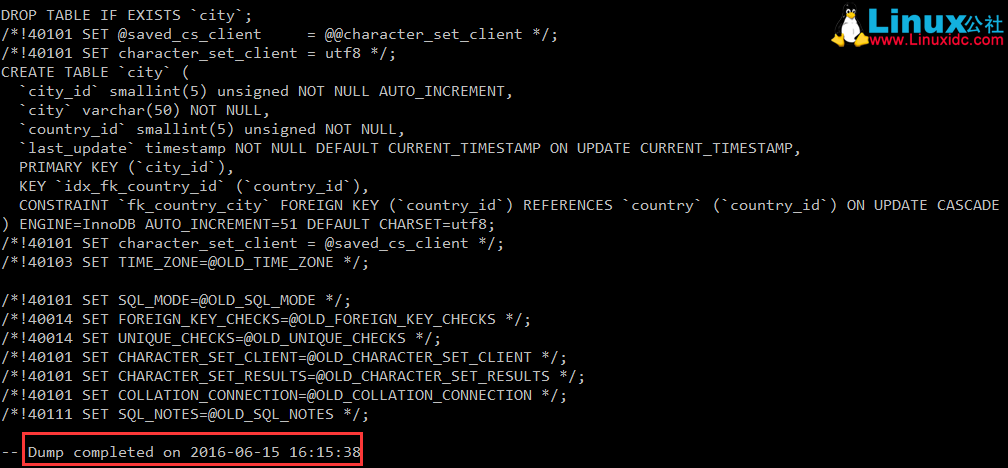 使用 mysqldump 导出数据库 (表)