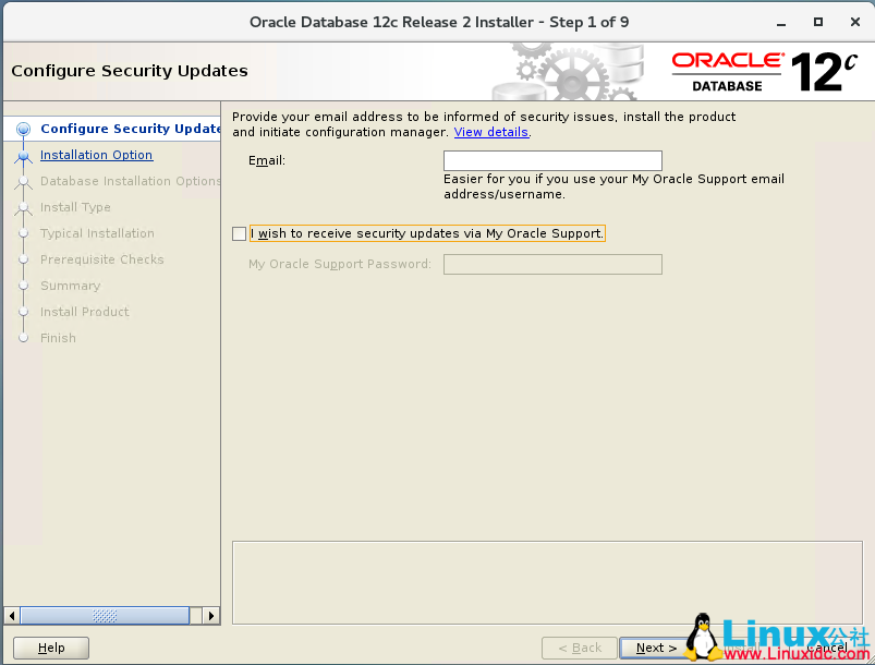 Linux 下 Oracle 12C R2 图形化安装过程