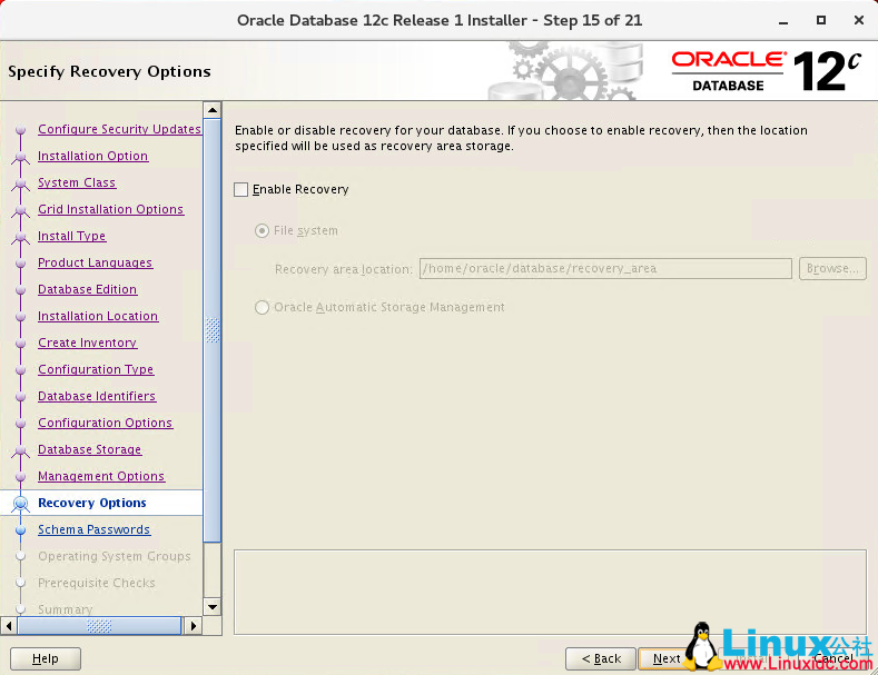 Oracle Linux 7.4 安装 Oracle 12C
