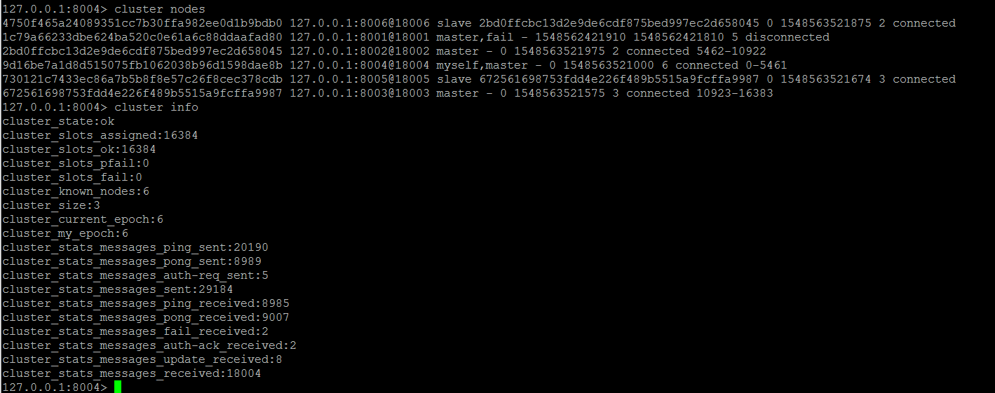 Redis 集群以及自动故障转移测试