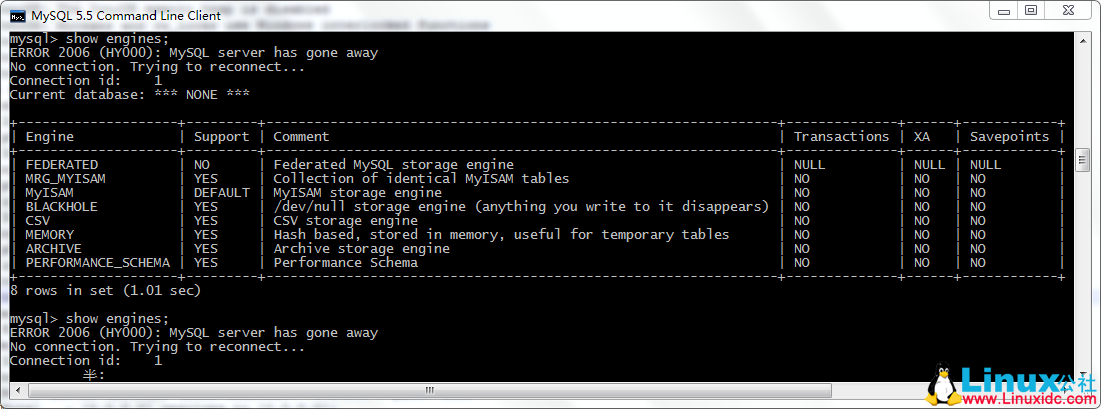 解决 MySQL 执行 SQL 文件时报 Error: Unknown storage engine'InnoDB'的错误
