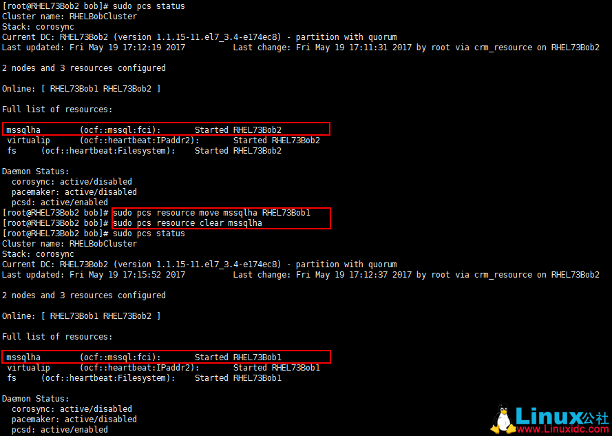 Red Hat Enterprise Linux 上为 SQL Server 配置共享磁盘集群
