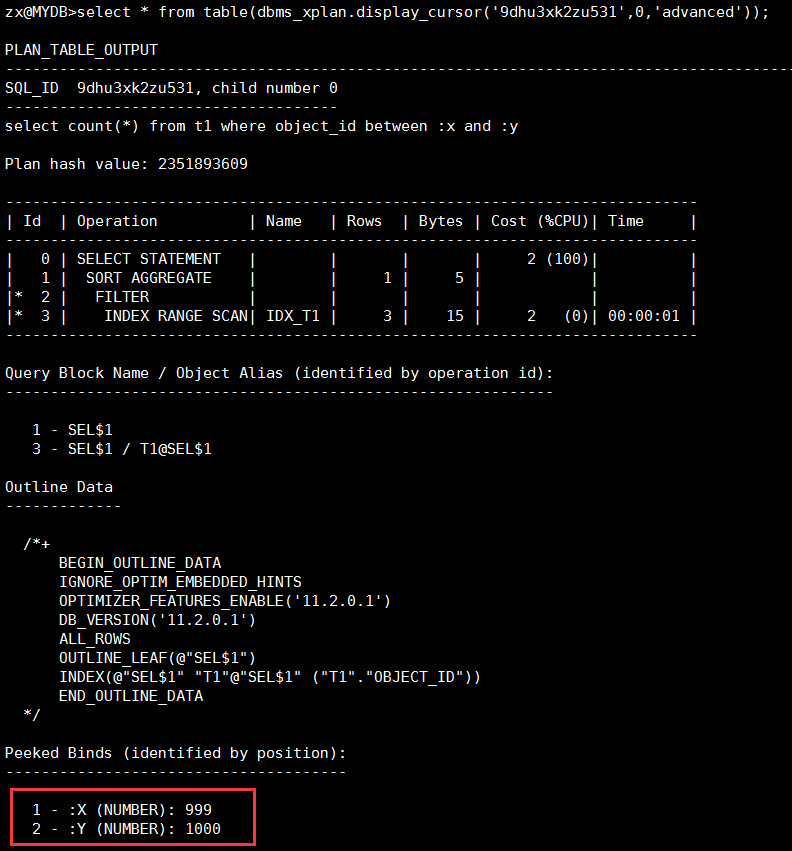 Oracle 绑定变量窥探