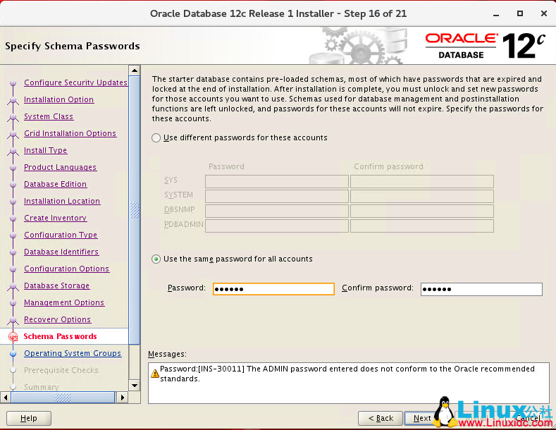 Oracle Linux 7.4 安装 Oracle 12C