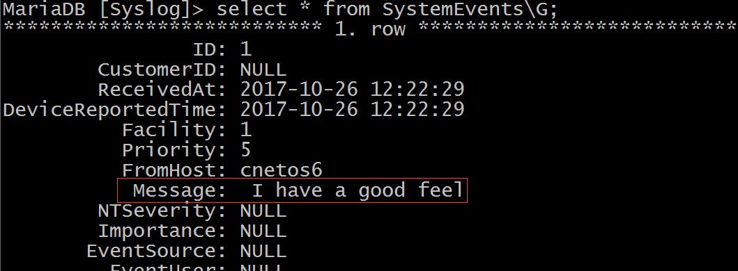 通过 LogAnalyzer 展示数据库中的日志