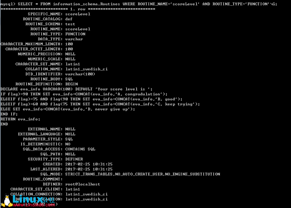 MySQL 中的存储过程和函数