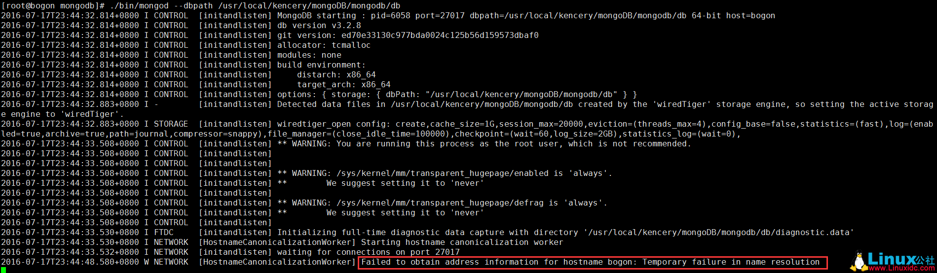 Linux 下搭建 MongoDB 环境笔记