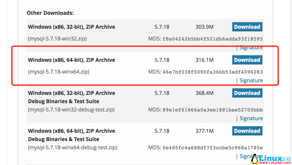  这里我们下载 64 压缩版 