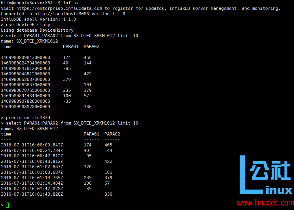 InfluxDB Cli 中查询结果中 time 格式显示设置 InfluxDB Cli 中查询结果中 time 格式显示设置