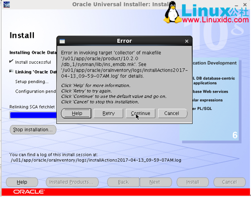 Red Hat Linux 6.4 安装 Oracle 10g 及问题解决