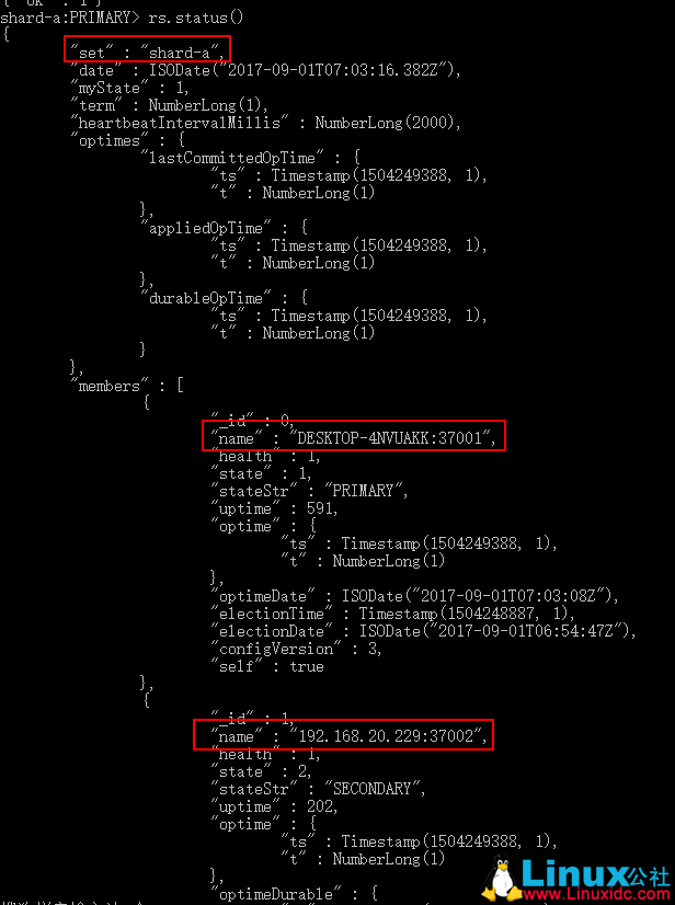 MongoDB 3.4 分片 由副本集组成
