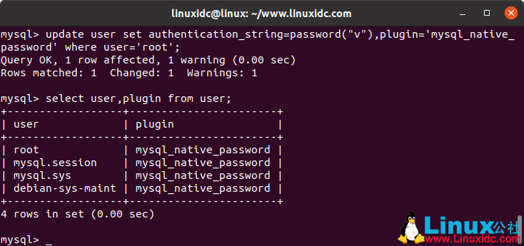 Ubuntu 18.04.4 LTS 上安装和使用 MySQL 及忘记 root 密码的解决