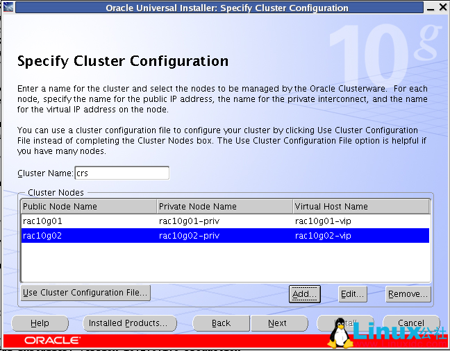 Oracle Linux 4.8 安装 Oracle 10g RAC 环境之 Cluster 安装 Oracle Linux 4.8 安装 Oracle 10g RAC 环境之 Cluster 安装