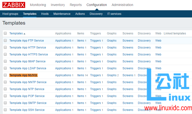 Zabbix 自带的模板 (template) 监控 MySQL Zabbix 自带的模板 (template) 监控 MySQL