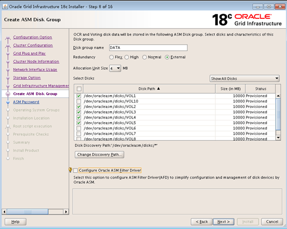 使用 NFS 与 ASM 配置 Oracle 18c RAC 使用 NFS 与 ASM 配置 Oracle 18c RAC