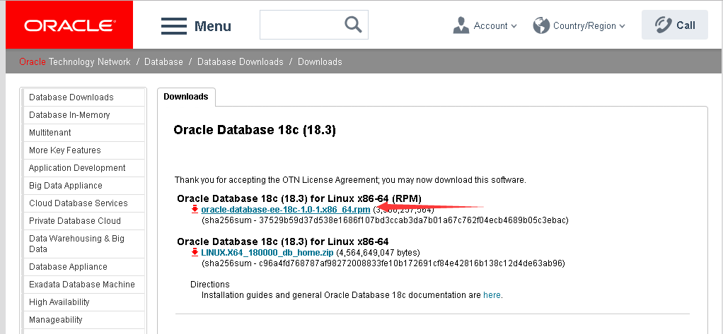 使用 RPM 软件包安装 Oracle Database 18c 使用 RPM 软件包安装 Oracle Database 18c