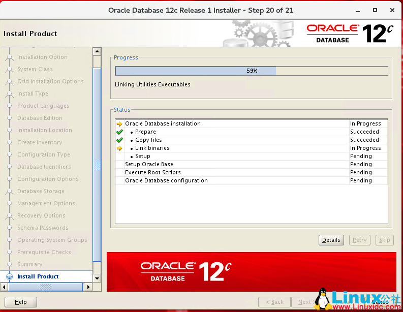 Oracle Linux 7.4 安装 Oracle 12C