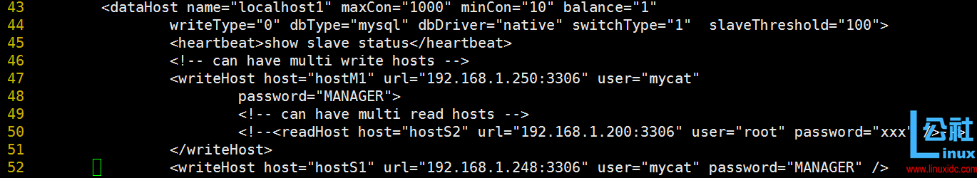 MyCat 读写分离与主从切换