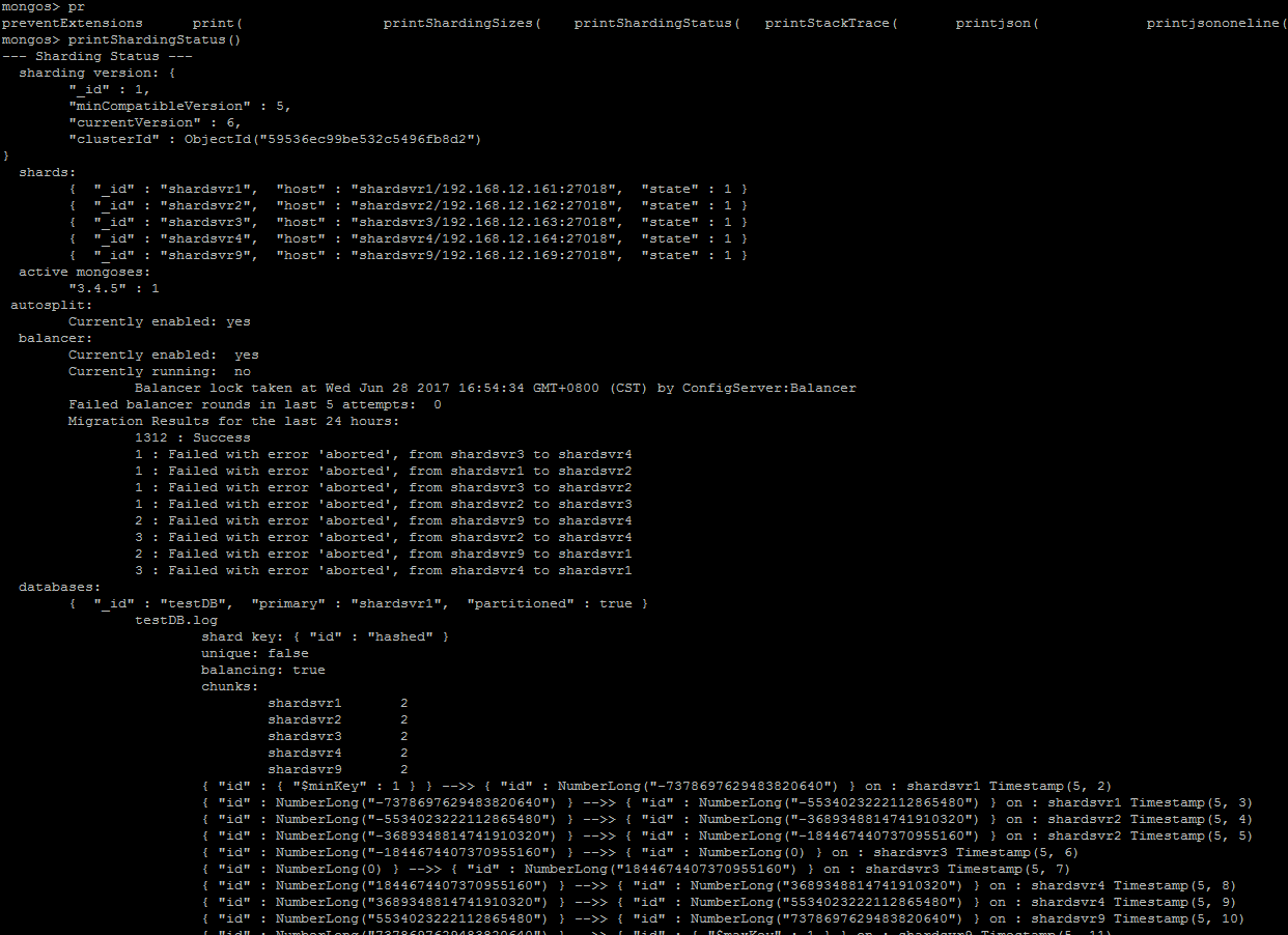 MongoDB3.4 的 sharding 集群搭建及 JavaAPI 的简易使用