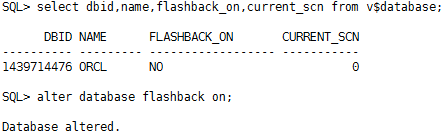 Oracle 闪回技术之闪回数据库