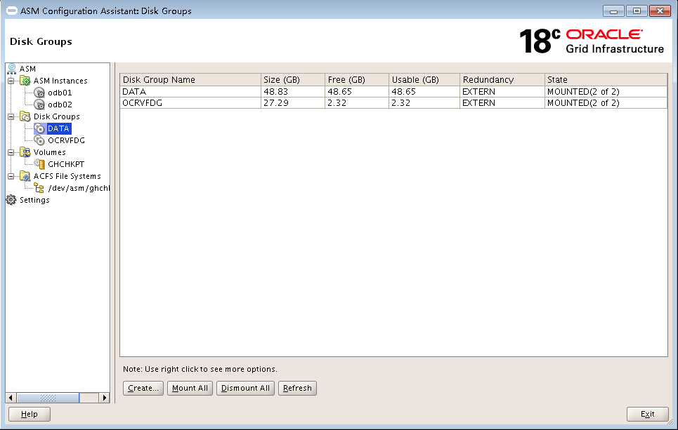 使用 NFS 与 ASM 配置 Oracle 18c RAC 使用 NFS 与 ASM 配置 Oracle 18c RAC