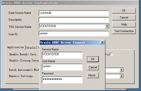 使用 Oracle 数据库安装 vCenter5.1