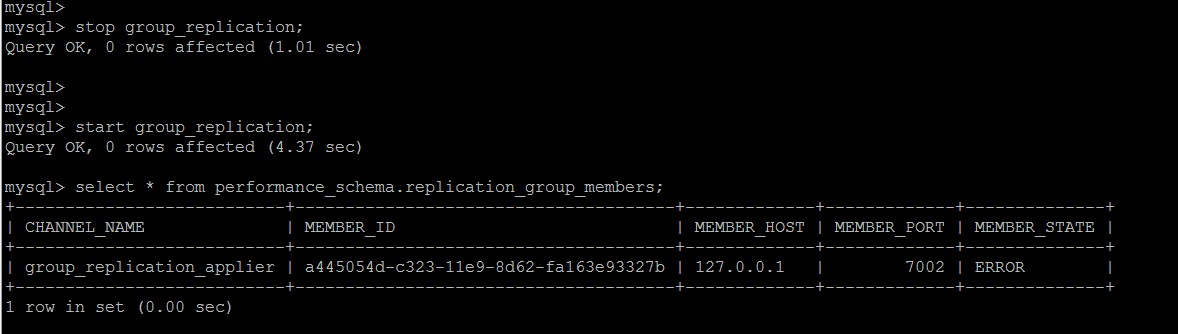 MySQL MGR 集群单主模式的自动搭建和自动化故障修复