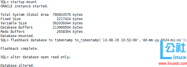 Oracle 闪回技术之闪回数据库