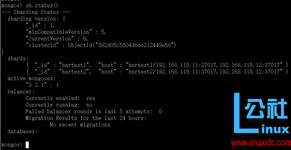 MongoDB 3 分片部署及故障模拟验证