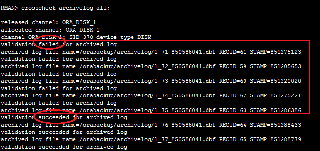 RMAN 备份报 RMAN-06059 错误 RMAN 备份报 RMAN-06059 错误