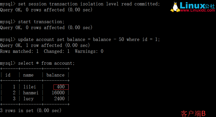 MySQL 的四种事务隔离级别