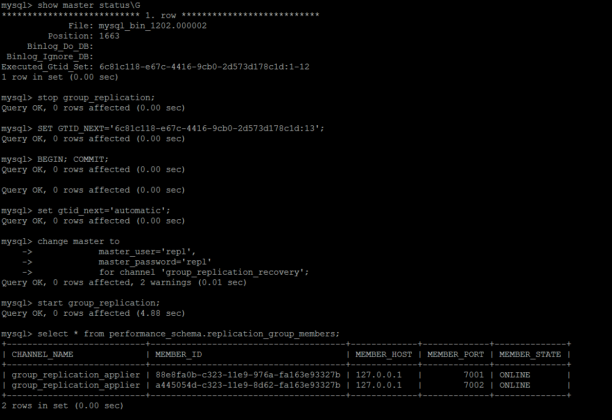 MySQL MGR 集群单主模式的自动搭建和自动化故障修复