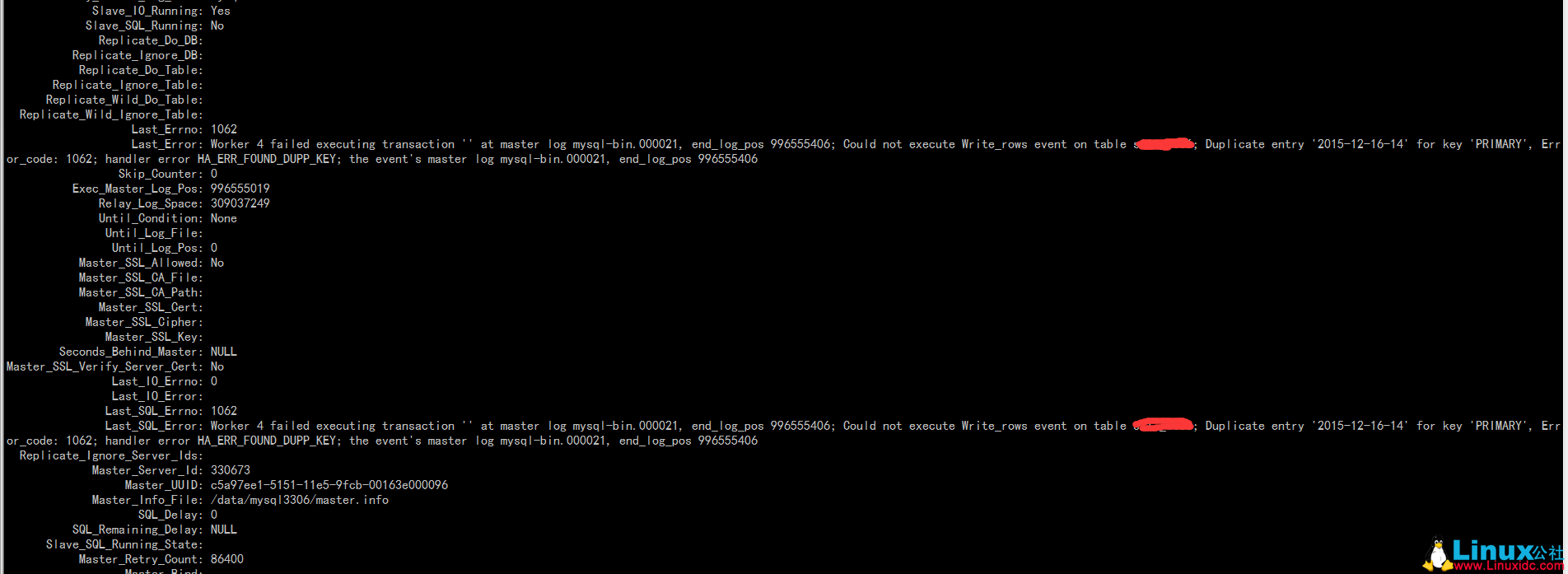 线上 Slave 报 1062 的案例