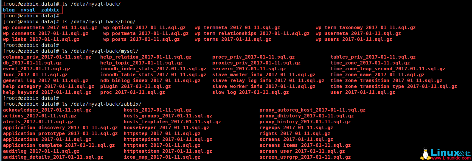 MySQL 分库分表备份脚本 MySQL 分库分表备份脚本