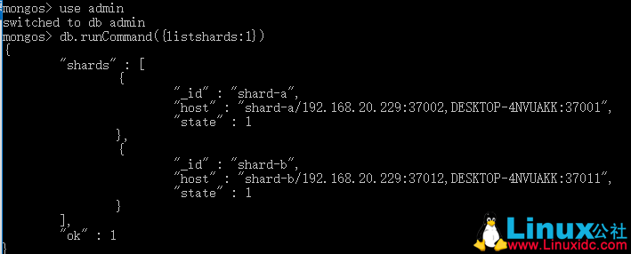 MongoDB 3.4 分片 由副本集组成