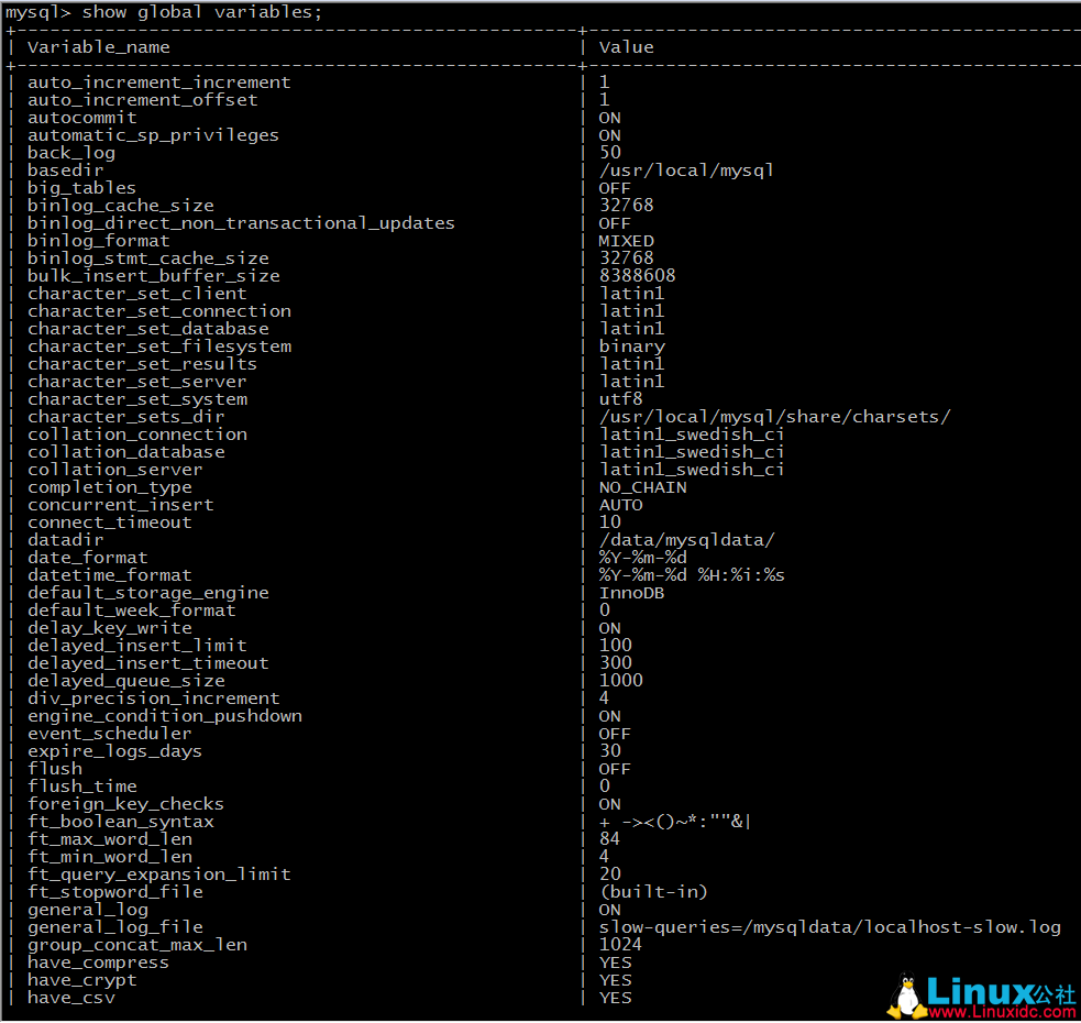MySQL 变量修改及生效