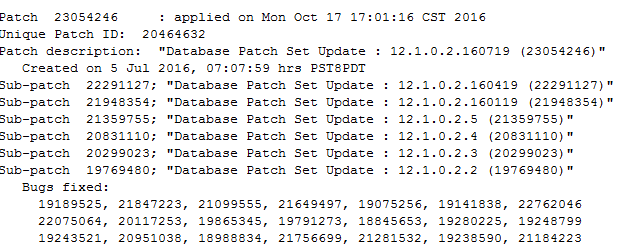 Oracle 12C 打补丁的简单尝试 Oracle 12C 打补丁的简单尝试
