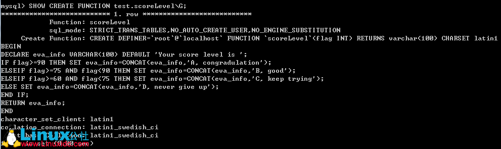 MySQL 中的存储过程和函数