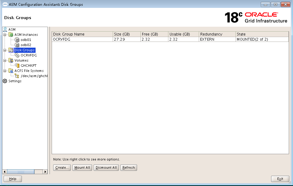 使用 NFS 与 ASM 配置 Oracle 18c RAC 使用 NFS 与 ASM 配置 Oracle 18c RAC