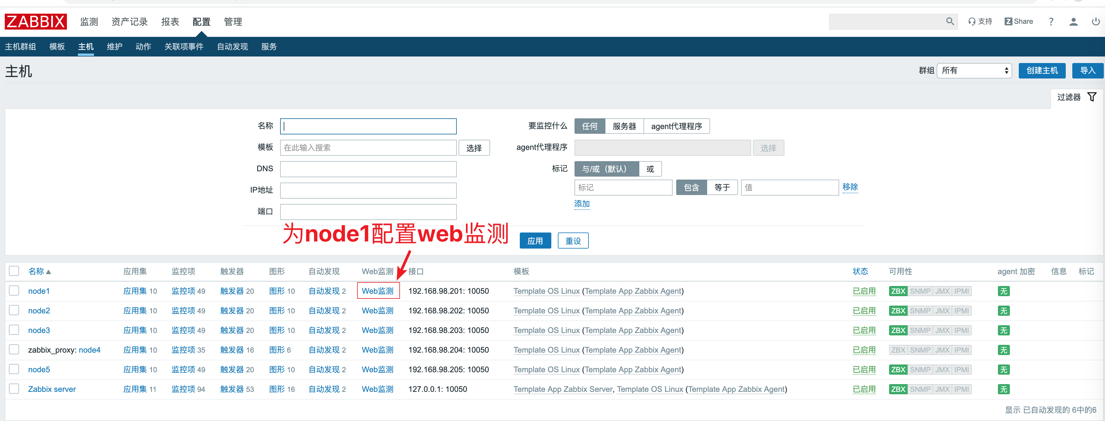 Zabbix web 监测 Zabbix web 监测